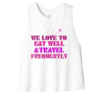 Eat Well Travel Frequently Women's Racerback Cropped Tank