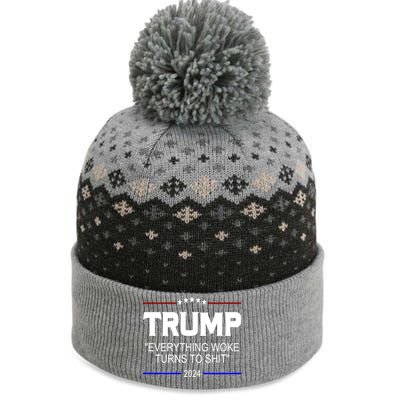 Everything Woke Turns To Shit Funny Trump 2024 President The Baniff Cuffed Pom Beanie