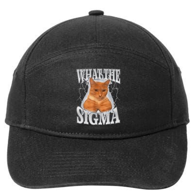 Erm What The Sigma Meme Cat Ironic Brainrot 7-Panel Snapback Hat