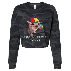 Erm What The Sigma Cat Candy Cropped Pullover Crew