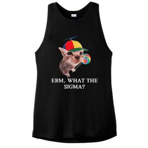 Erm What The Sigma Cat Candy Ladies PosiCharge Tri-Blend Wicking Tank