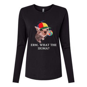 Erm What The Sigma Cat Candy Womens Cotton Relaxed Long Sleeve T-Shirt