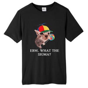 Erm What The Sigma Cat Candy Tall Fusion ChromaSoft Performance T-Shirt