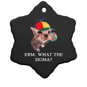 Erm What The Sigma Cat Candy Ceramic Star Ornament