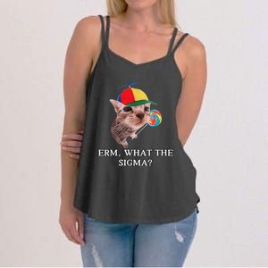 Erm What The Sigma Cat Candy Women's Strappy Tank