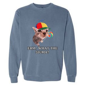 Erm What The Sigma Cat Candy Garment-Dyed Sweatshirt