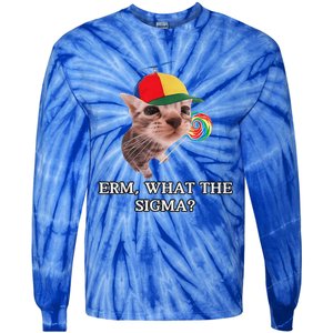 Erm What The Sigma Cat Candy Tie-Dye Long Sleeve Shirt