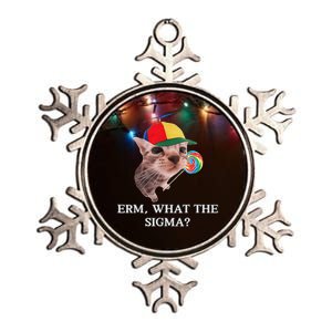 Erm What The Sigma Cat Candy Metallic Star Ornament