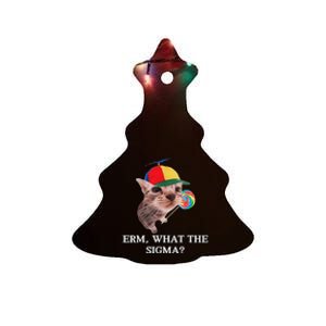 Erm What The Sigma Cat Candy Ceramic Tree Ornament