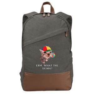 Erm What The Sigma Cat Candy Cotton Canvas Backpack