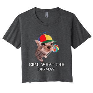 Erm What The Sigma Cat Candy Women's Crop Top Tee