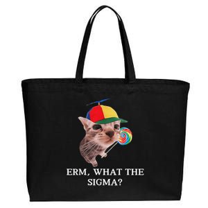 Erm What The Sigma Cat Candy Cotton Canvas Jumbo Tote