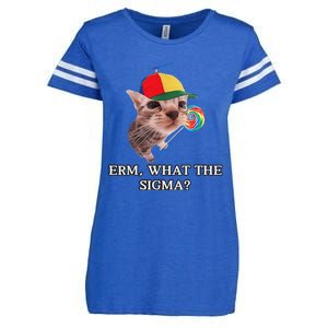 Erm What The Sigma Cat Candy Enza Ladies Jersey Football T-Shirt