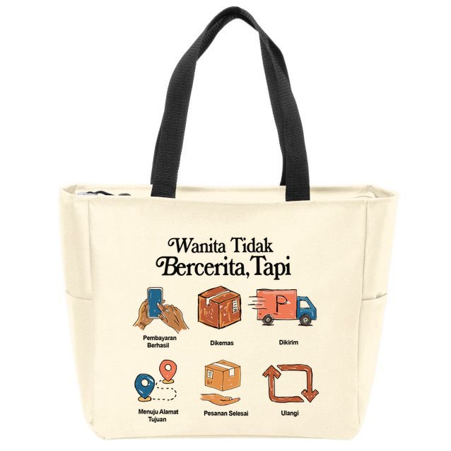 Eros Wanita Tidak Bercerita Tapi Zip Tote Bag