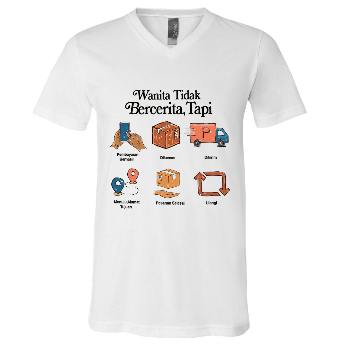 Eros Wanita Tidak Bercerita Tapi V-Neck T-Shirt