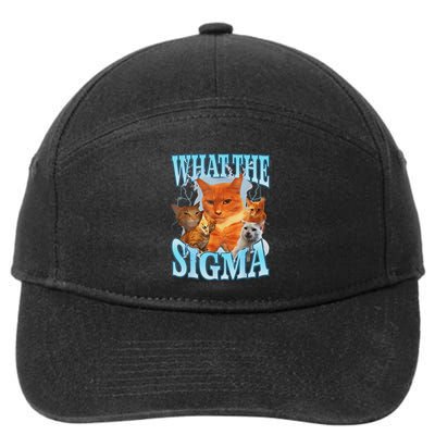 Erm What The Sigma Meme Cat Ironic Brainrot 7-Panel Snapback Hat