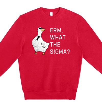 Erm What The Sigma Funny Meme Sigma Premium Crewneck Sweatshirt