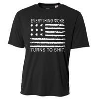 Everything Woke Turns To Shit American Flag Cooling Performance Crew T-Shirt