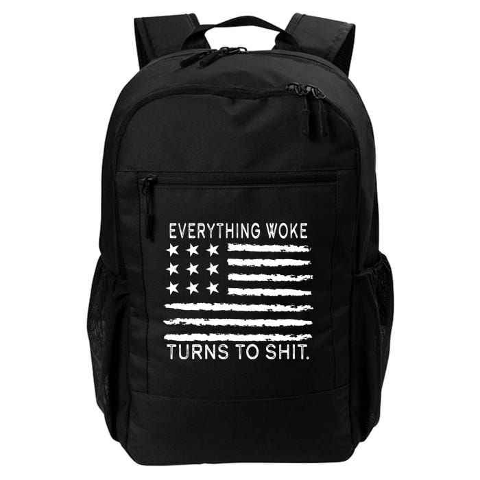 Everything Woke Turns To Shit American Flag Backpack