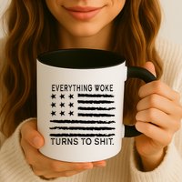 Everything Woke Turns To Shit American Flag Mug