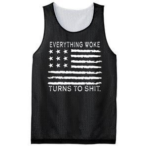 Everything Woke Turns To Shit American Flag Mesh Reversible Basketball Jersey Tank