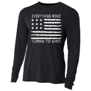 Everything Woke Turns To Shit American Flag Cooling Performance Long Sleeve Crew