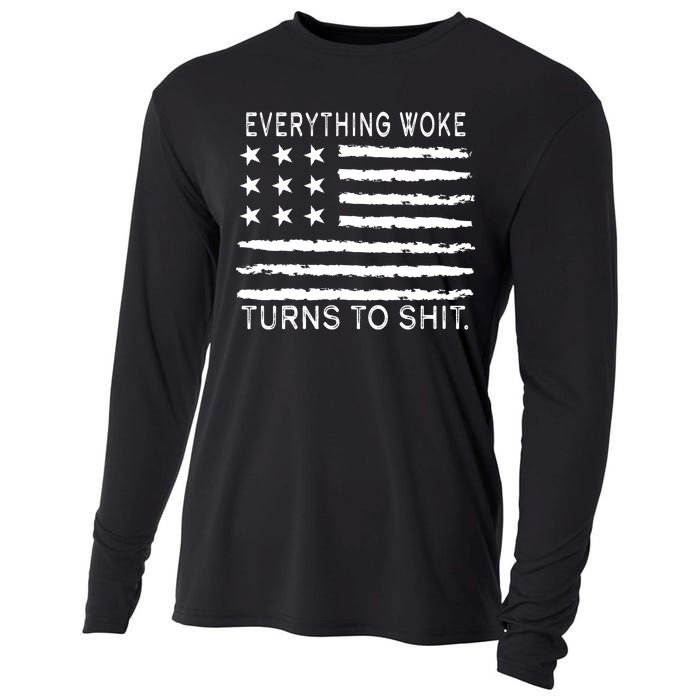 Everything Woke Turns To Shit American Flag Cooling Performance Long Sleeve Crew