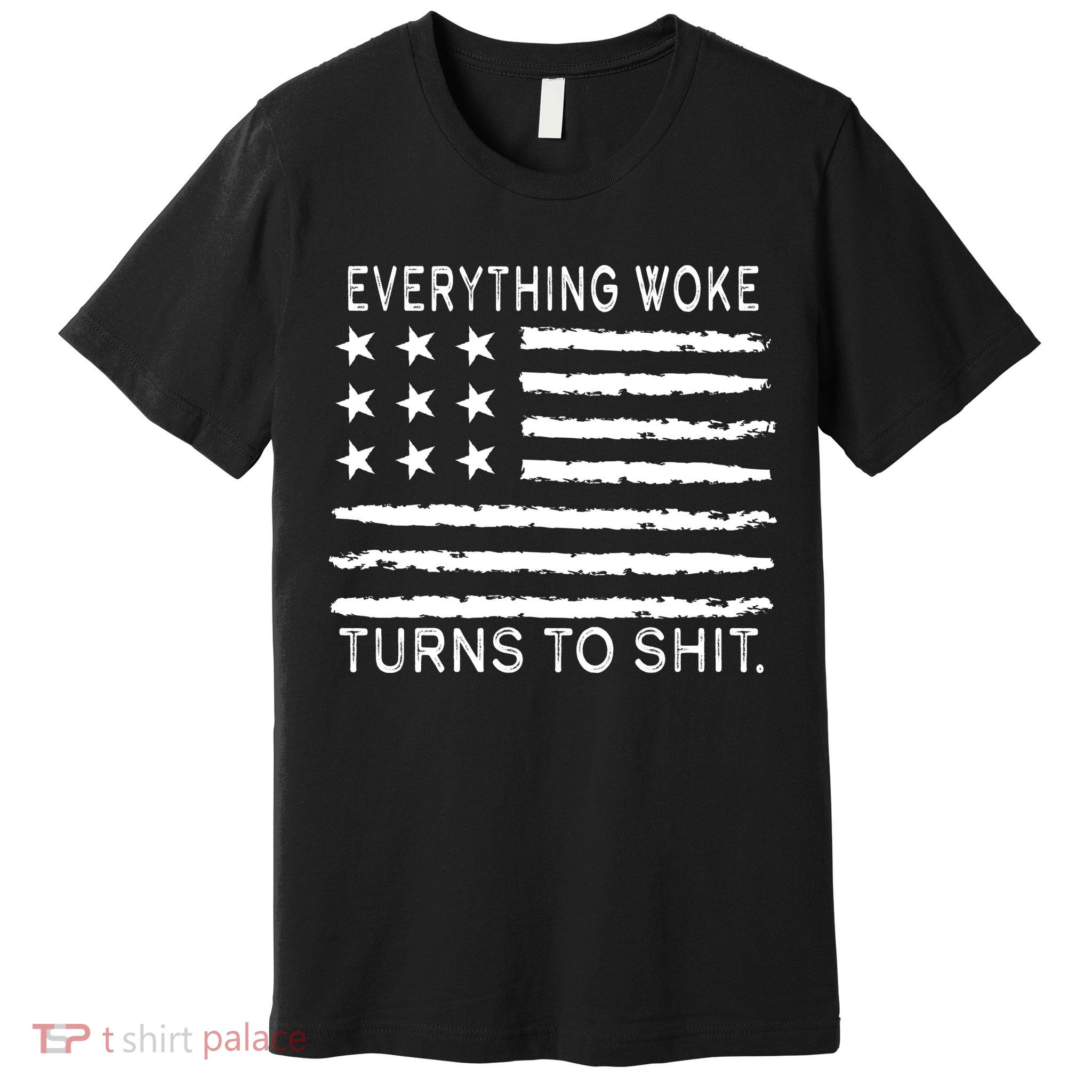 Everything Woke Turns To Shit American Flag Premium T-Shirt
