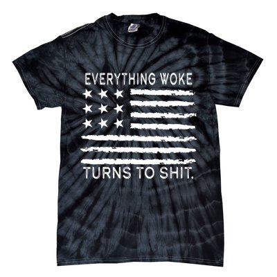 Everything Woke Turns To Shit American Flag Tie-Dye T-Shirt