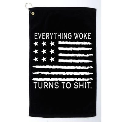 Everything Woke Turns To Shit American Flag Golf Towel