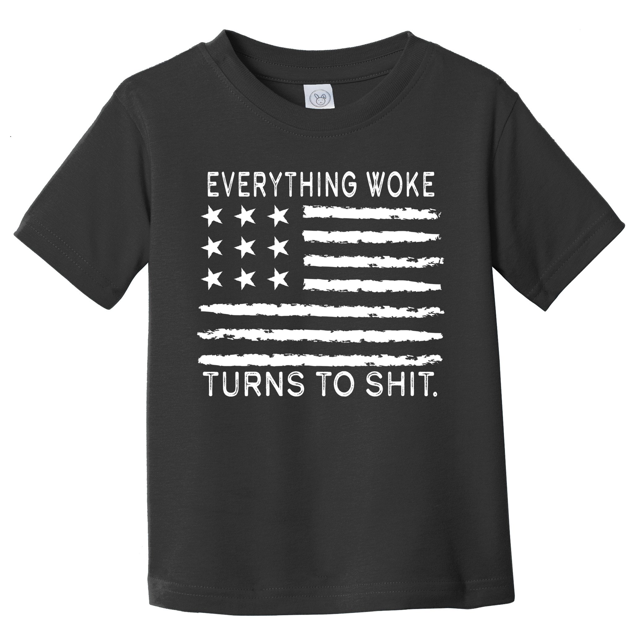 Everything Woke Turns To Shit American Flag Toddler T-Shirt