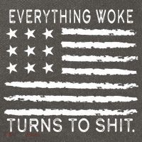 Everything Woke Turns To Shit American Flag Cotton Canvas Backpack