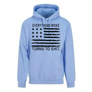 Everything Woke Turns To Shit American Flag Unisex Surf Hoodie