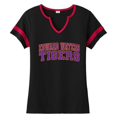 Edward Waters University Tigers Arch01 Ladies Halftime Notch Neck Tee