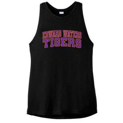 Edward Waters University Tigers Arch01 Ladies PosiCharge Tri-Blend Wicking Tank