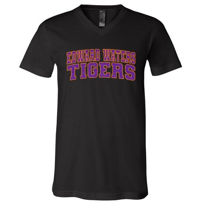 Edward Waters University Tigers Arch01 V-Neck T-Shirt