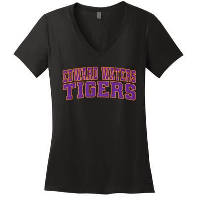 Edward Waters University Tigers Arch01 Women's V-Neck T-Shirt