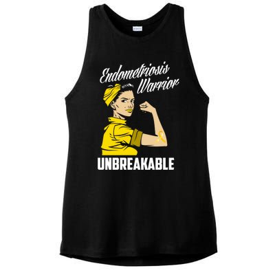 Endometriosis Warrior Unbreakable Endometriosis Awareness Great Gift Ladies PosiCharge Tri-Blend Wicking Tank