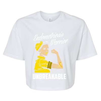 Endometriosis Warrior Unbreakable Endometriosis Awareness Great Gift Bella+Canvas Jersey Crop Tee