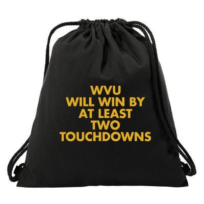 Eerrational Wvu Will Win By At Least Two Touchdowns Drawstring Bag