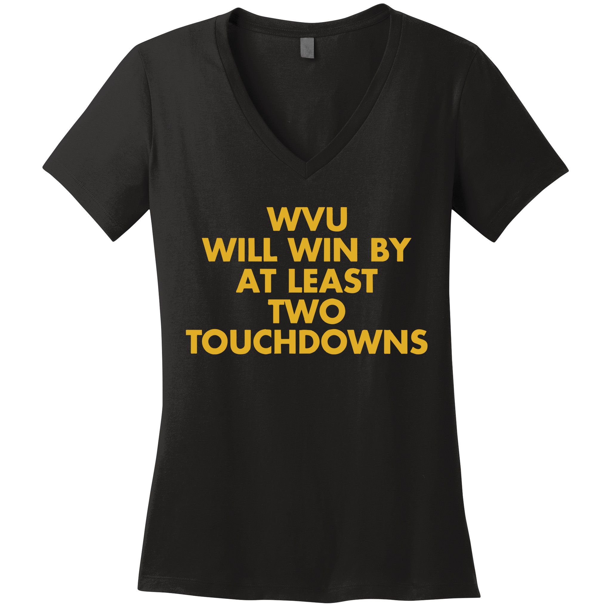 Eerrational Wvu Will Win By At Least Two Touchdowns Women's V-Neck T-Shirt
