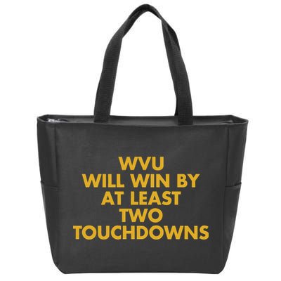 Eerrational Wvu Will Win By At Least Two Touchdowns Zip Tote Bag