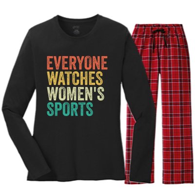 Everyone Watches Women.S Sports Women's Long Sleeve Flannel Pajama Set 