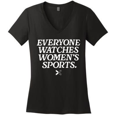 Everyone Watches Women’S Sports Women's V-Neck T-Shirt