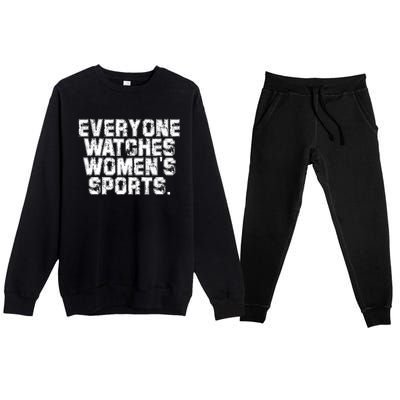 Everyone Watches Women Sports Adult Premium Crewneck Sweatsuit Set