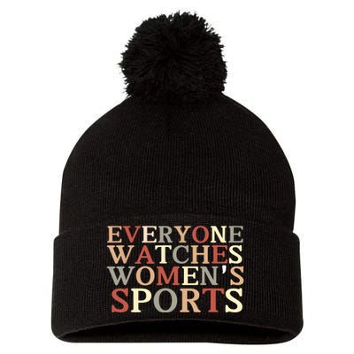 Everyone Watches Women Sports Adult Pom Pom 12in Knit Beanie