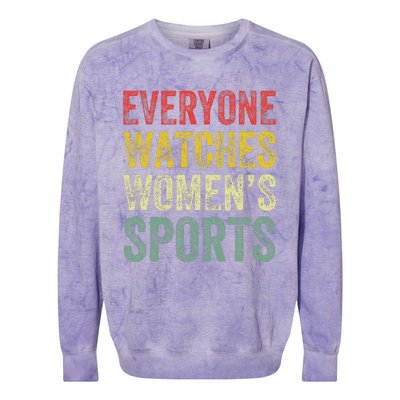 Everyone Watches Women Sports Colorblast Crewneck Sweatshirt