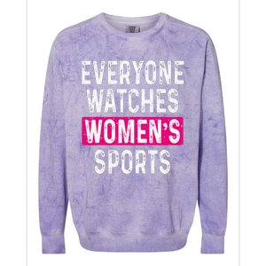 Everyone Watches Women Sports Supports Colorblast Crewneck Sweatshirt