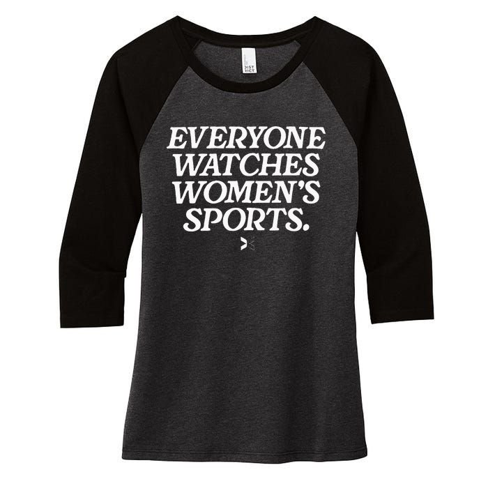 Everyone watches wo's sports Women's Tri-Blend 3/4-Sleeve Raglan Shirt