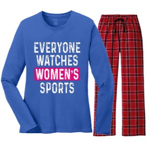 Everyone Watches Women Sports Supports Women's Long Sleeve Flannel Pajama Set 